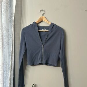 Navy blue cropped sweatshirt